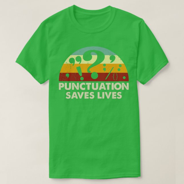 Retro-Interpunktion Rette Leben T-Shirt (Design vorne)