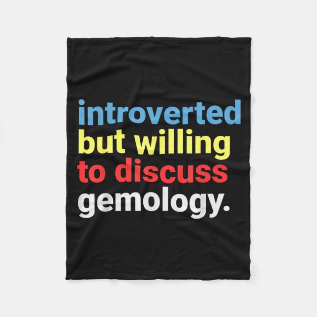 Retro Introverted But Gemology Lover Funny  Fleecedecke (Vorderseite)