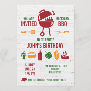 Rétro invitation de BBQ d'anniversaire
