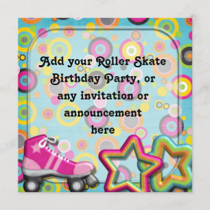 Rétro invitation de fête d'anniversaire de patin