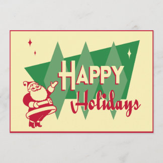 Rétro invitation de fête de Noël de Père Noël