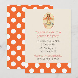 Rétro invitation de partie de cuisine de femme