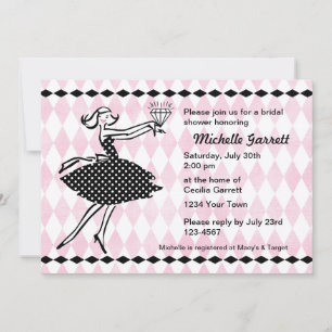 Rétro invitation engagée de la Fête de la mariée