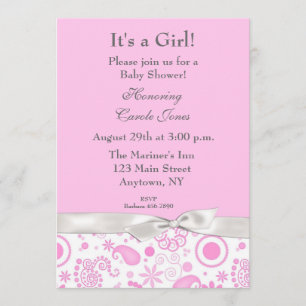 Rétro invitation florale rose