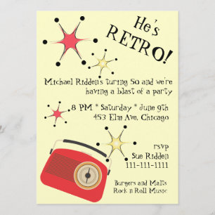 Rétro invitation par radio d'anniversaire