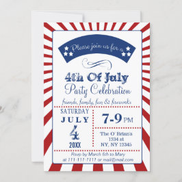 Retro Invitations Vintages 4 juillet