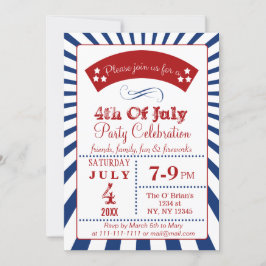 Retro Invitations Vintages 4 juillet