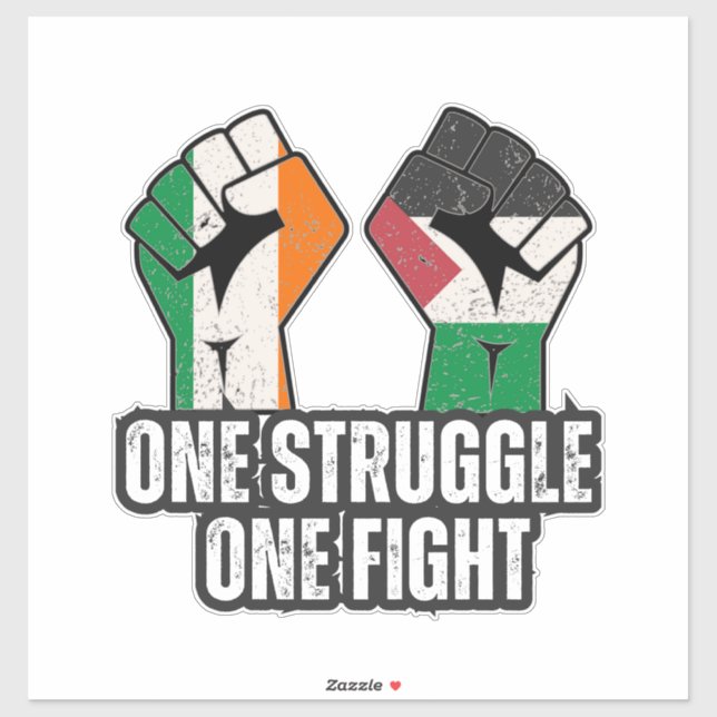 Retro Ireland Palestina Solidarity Fist Revolution Aufkleber (Blatt)