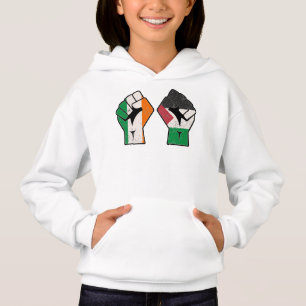 Retro Ireland Palestina Solidarity Fist Revolution Hoodie