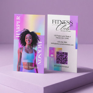 Retro-Irideszente holografische Fitness-Trainer-Fo Visitenkarte