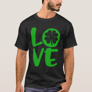 Retro Irish Celtic Green Liebe Four Leaf C T-Shirt