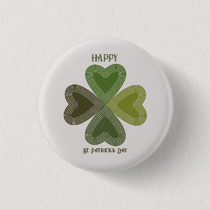 Retro Irish Celtic Kleeblatt St Patrick's Day Button