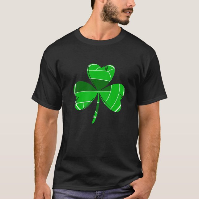 Retro Irish Volleyball Kleeblatt St.Patricks Day S T-Shirt (Vorderseite)