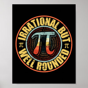 Retro irrationale, aber gut gerundete Pi Day Vinta Poster