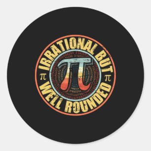 Retro irrationale, aber gut gerundete Pi Day Vinta Runder Aufkleber