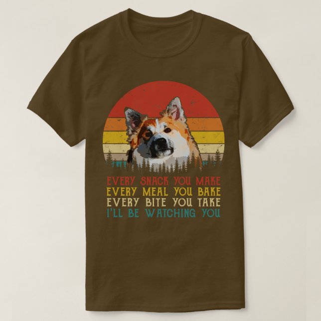 Retro isländischen Schafhund jeden Snack, den Sie  T-Shirt (Design vorne)