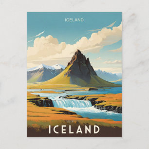 Retro-Isländisches Abenteuer Island Postkarte