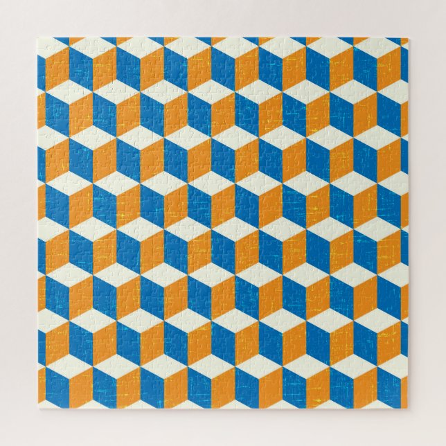 Retro-isometrische Würfel, geometrische Illusion (Vertikal)