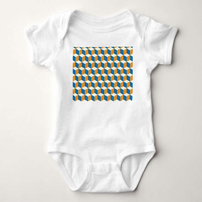Retro-isometrische Würfel, geometrische Illusion Baby Strampler (Vorderseite)