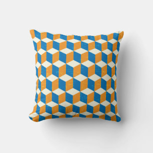 Retro-isometrische Würfel, geometrische Illusion Kissen