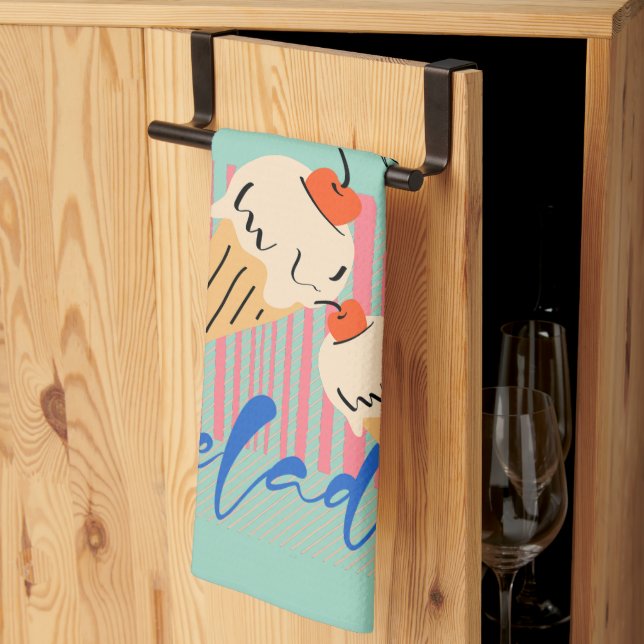 Retro Italian Ice Cream Cones Geschirrtuch (Drittel gefaltet)