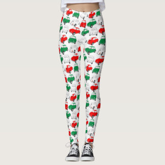 Retro-Italienische-Auto-Muster-Leggings Leggings
