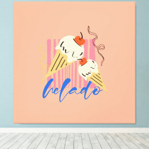 Retro italienische Eiswaffeln Leinwanddruck