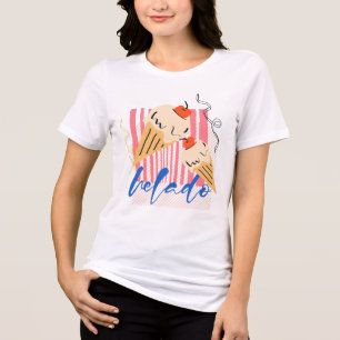 Retro italienische Eiswaffeln Tri-Blend Shirt