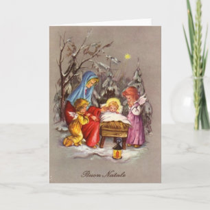 Retro italienische WeihnachtsGeburt Feiertagskarte
