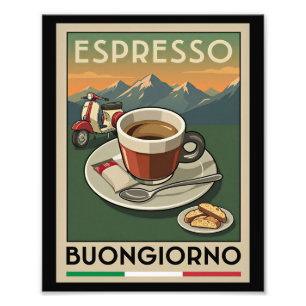 Retro-Italienisches-Espresso-Art-Café-Poster aus d Fotodruck