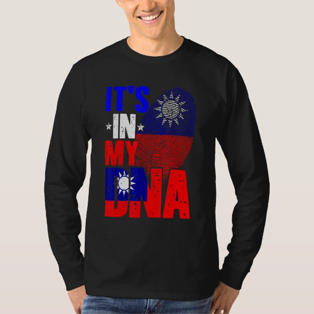 Retro It's In My DNA Taiwan Roots Taiwanese Flag F T-Shirt (Vorderseite)