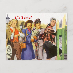 Retro It'sTime! Termin-Erinnerung Postkarte