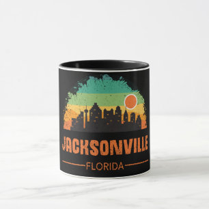 Retro Jacksonville Stadt Florida Streifenmuster Tasse