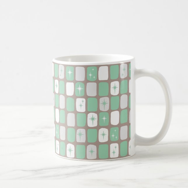 Retro Jade Starbursts Café Mug (Droite)