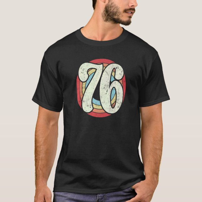 Retro-Jahr 1976 Mannschaftssportnummer 76 Sechsund T-Shirt (Vorderseite)
