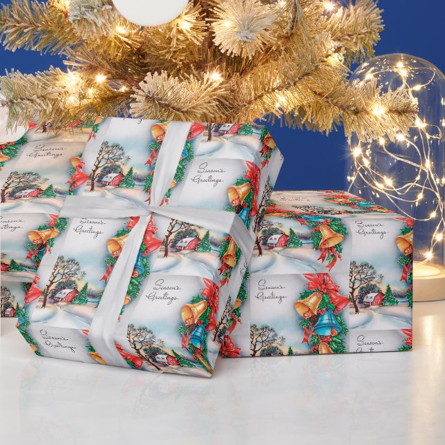 Retro-Jahrgang Weihnachten Geschenkpapier (Feiertage)