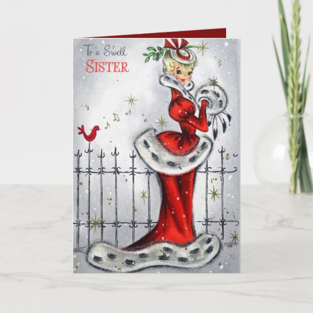 Retro-Jahrgang Weihnachten Schwester hinzufügen St (Vorderseite)