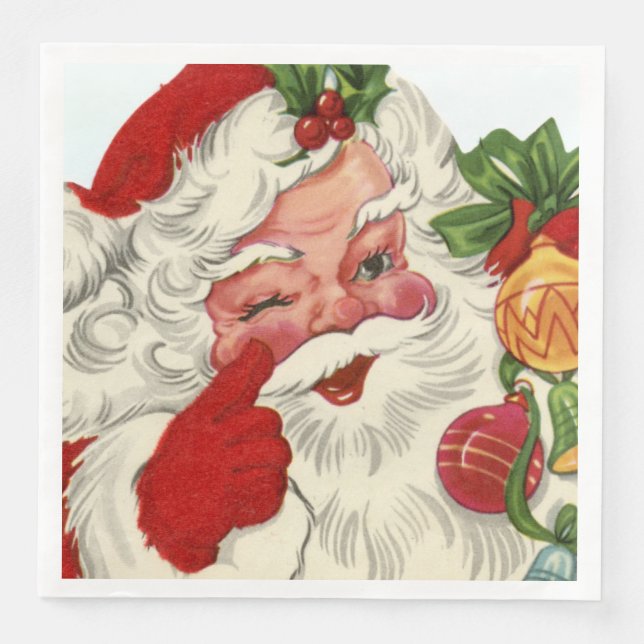 Retro-Jahrgang Weihnachten Serviette (Vorderseite)
