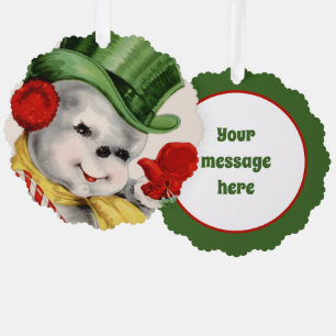 Retro-Jahrgang Weihnachten Snowman hinzufügen Nach Ornament Karte