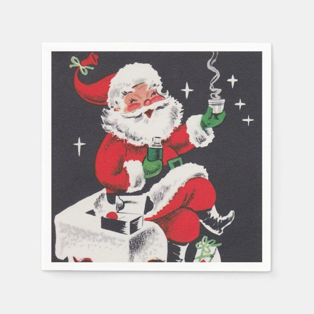 Retro-Jahrgang Weihnachten Weihnachten Weihnachten Serviette (Vorderseite)