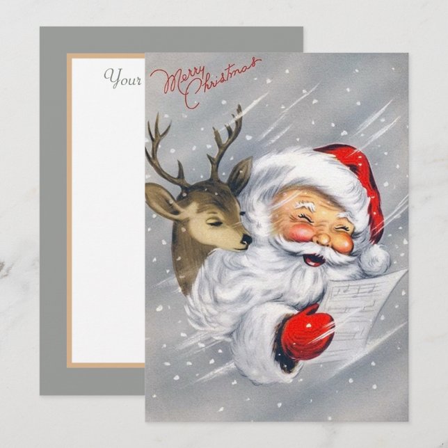 Retro-Jahrgang Weihnachten Weihnachtsfeiertag (Vorne/Hinten)