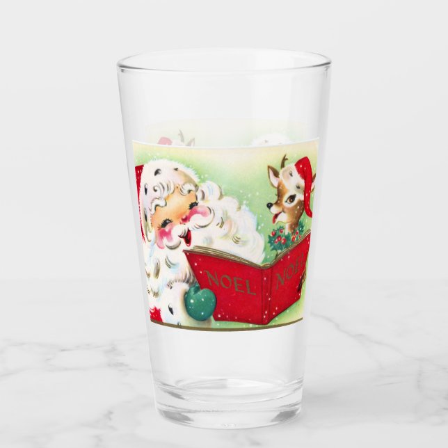 Retro-Jahrgang Weihnachten Weihnachtsfeiertag Glas (Vorderseite)