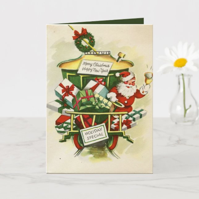 Retro-Jahrgang Weihnachten Weihnachtsfeiertag Karte (Kleine Pflanze)