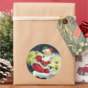 Retro-Jahrgang Weihnachten Weihnachtsfeiertag Runder Aufkleber