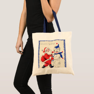 Retro-Jahrgang Weihnachten Weihnachtsfeiertag Tragetasche