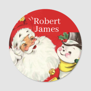 Retro-Jahrgang Weihnachten Weihnachtsmann geben de Namensschild