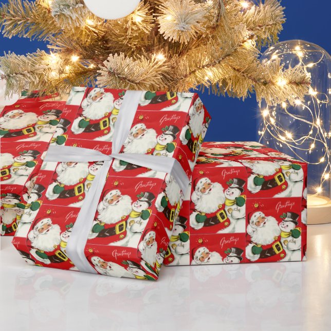 Retro-Jahrgang Weihnachten Weihnachtsmann Geschenkpapier (Feiertage)