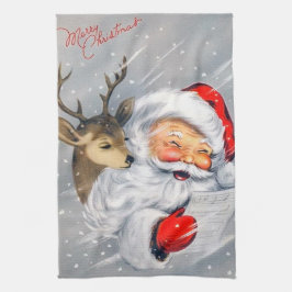 Retro-Jahrgang Weihnachten Weihnachtsmann Geschirrtuch