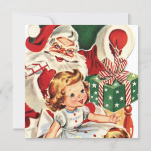 Retro-Jahrgang Weihnachten Weihnachtsmann-Party Einladung