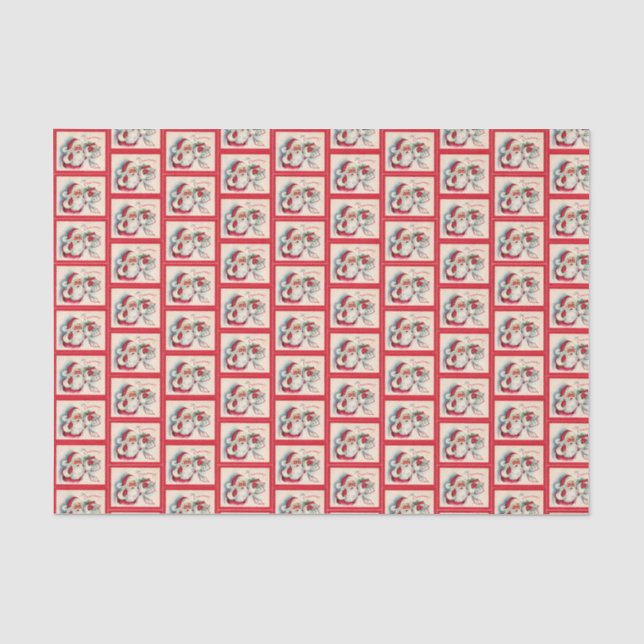 Retro-Jahrgang Weihnachten Weihnachtsmann Party  Seidenpapier (Vorderseite)